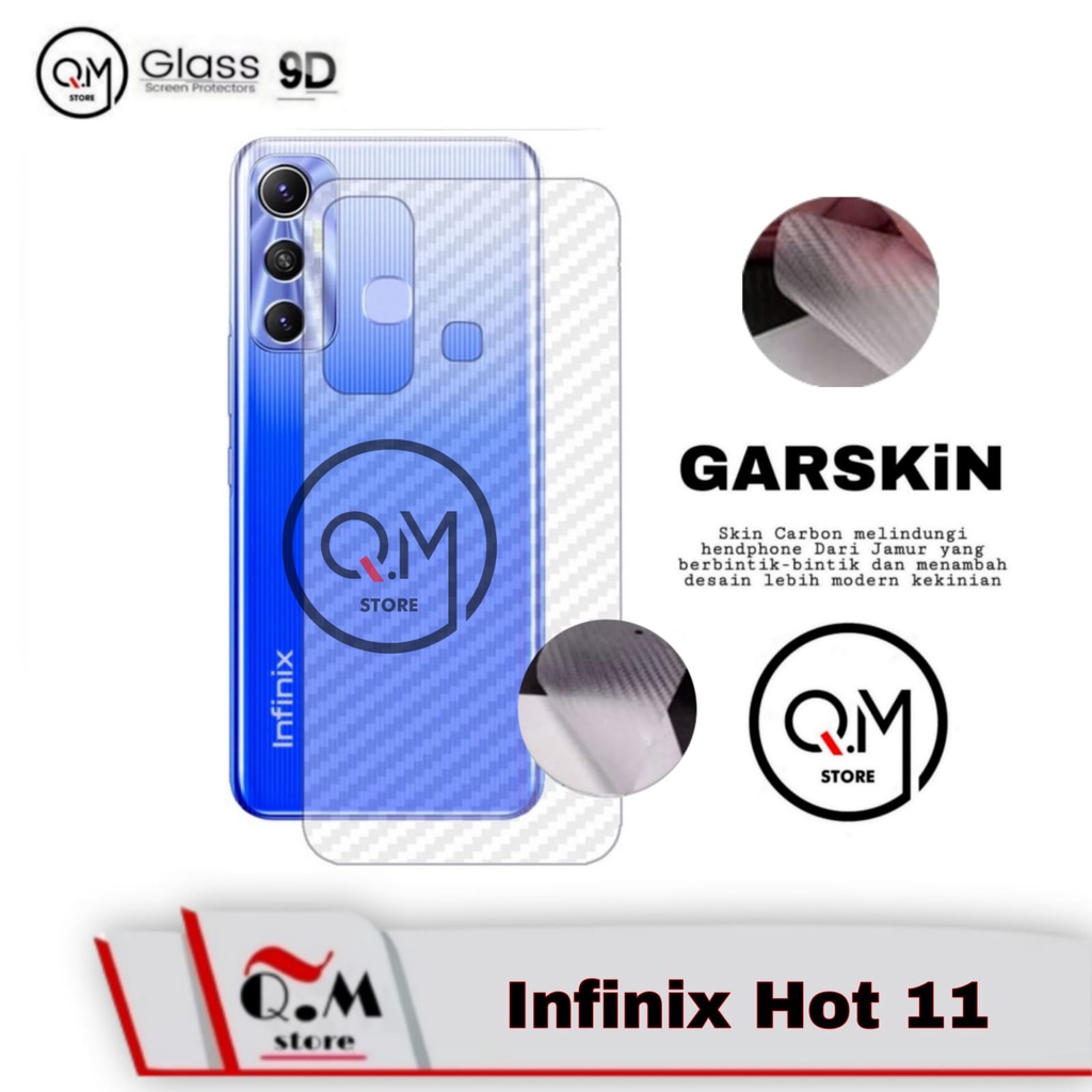 GARSKIN Skin Carbon 9D INFINIX HOT 11 / 11S  / 10S / 10S NFC SKIN CARBON High Quality Pelindung Back Cover