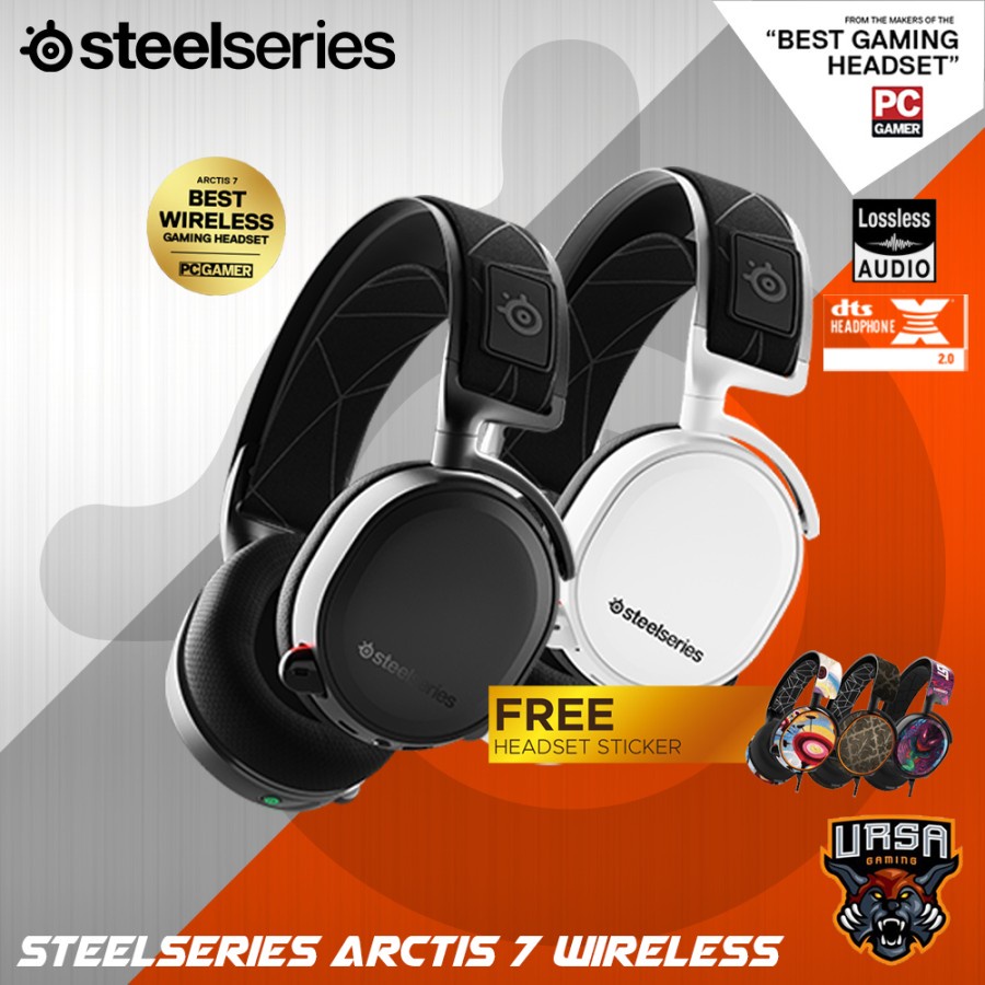Headset Steelseries Arctis 7 Wireless 7.1 DTS - Gaming - Black - White