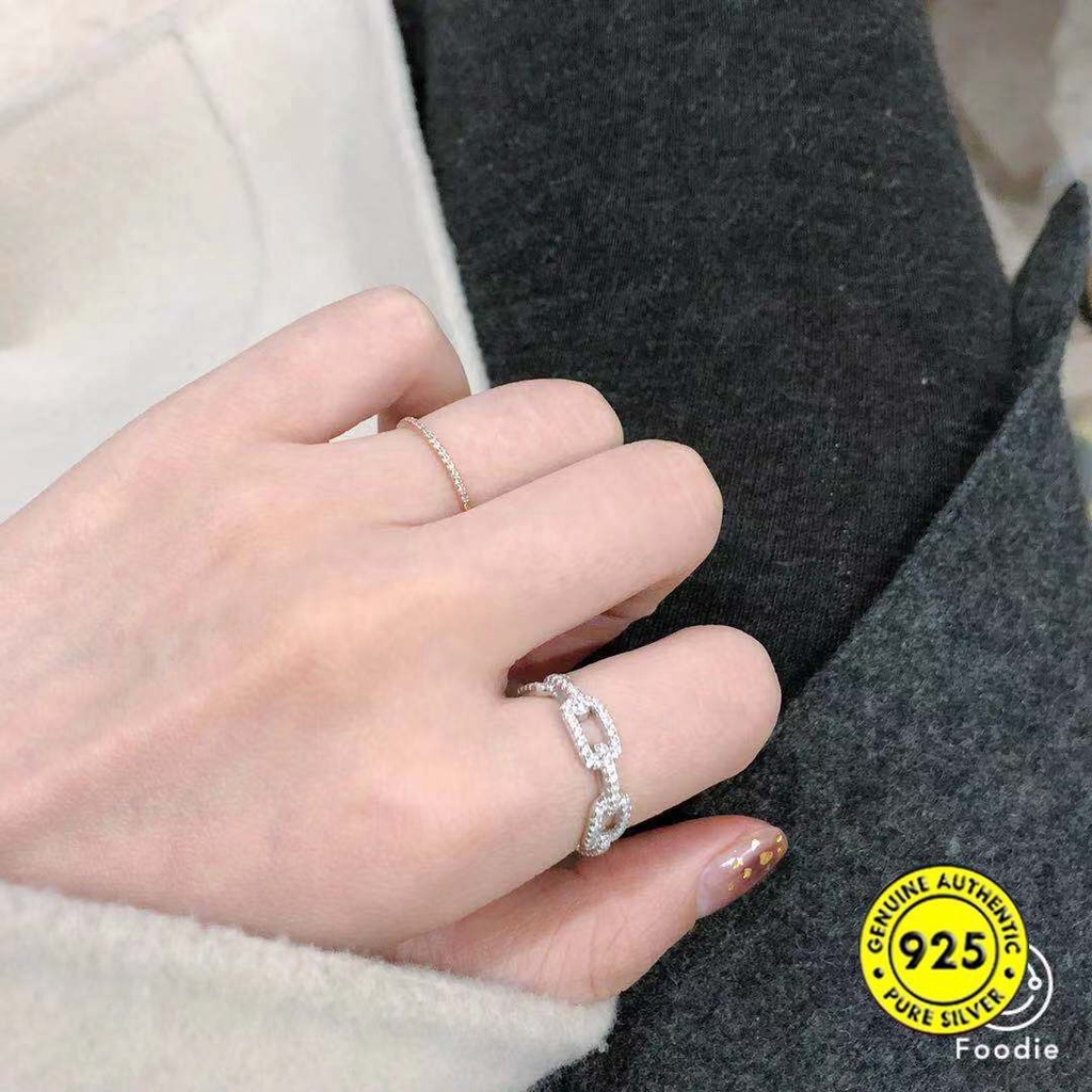 Cincin Rantai Bahan S925 Silver Untuk Wanita