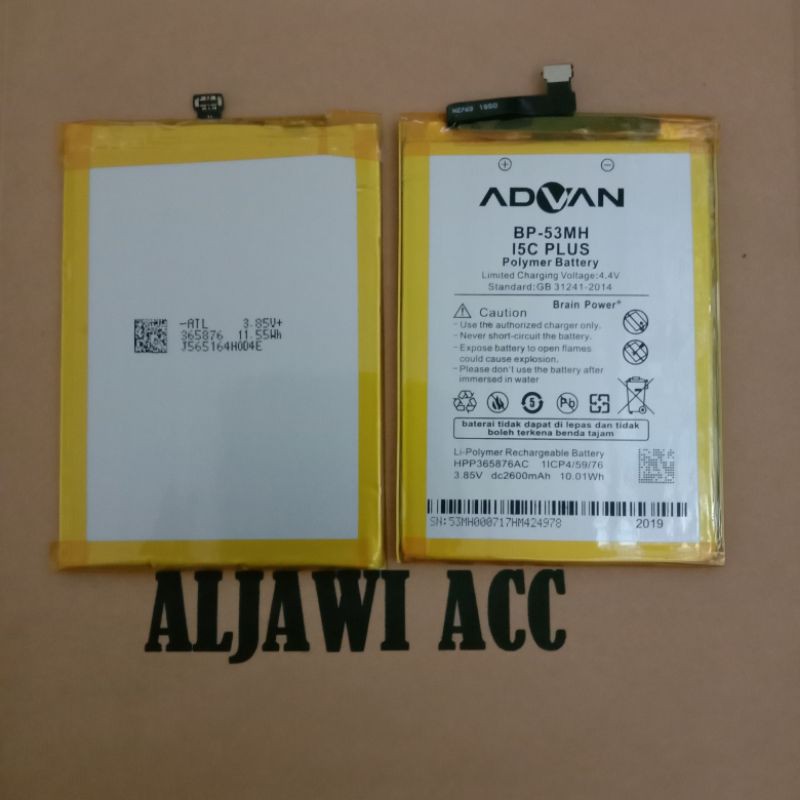 Baterai Batre Battery Advan G1 Pro / i5c Plus I5C PLUS BP-53MH  Original Battery Hp