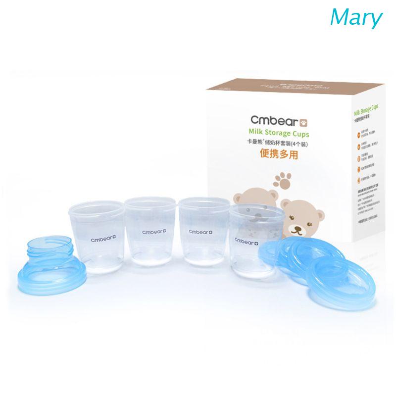 Mary 4pcs / Set Botol Penyimpanan Asi 180ml Leher Lebar Untuk Bayi Newborn