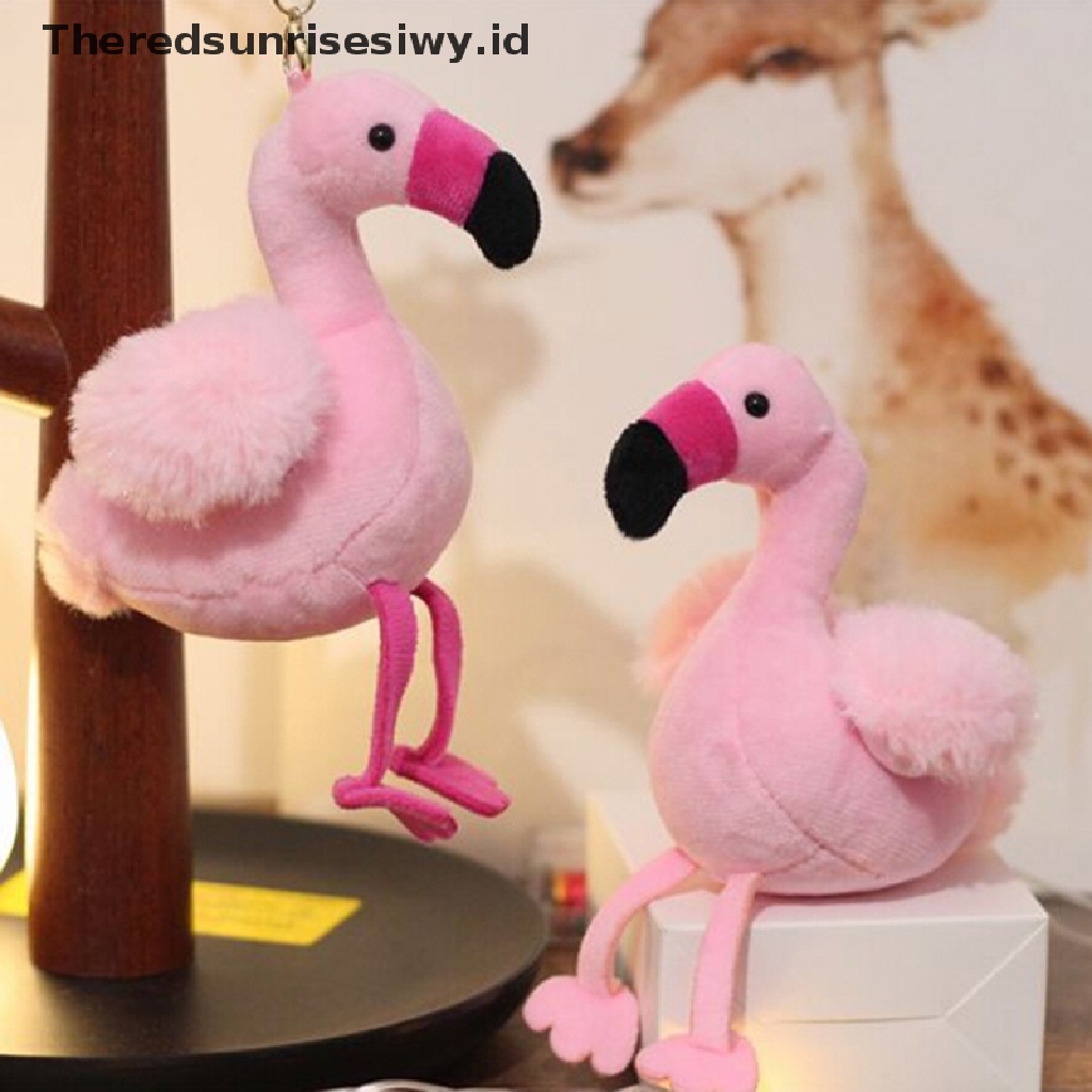 (Theredsunrisesiwy.Id) Gantungan Kunci Bentuk Flamingo Bahan Plush