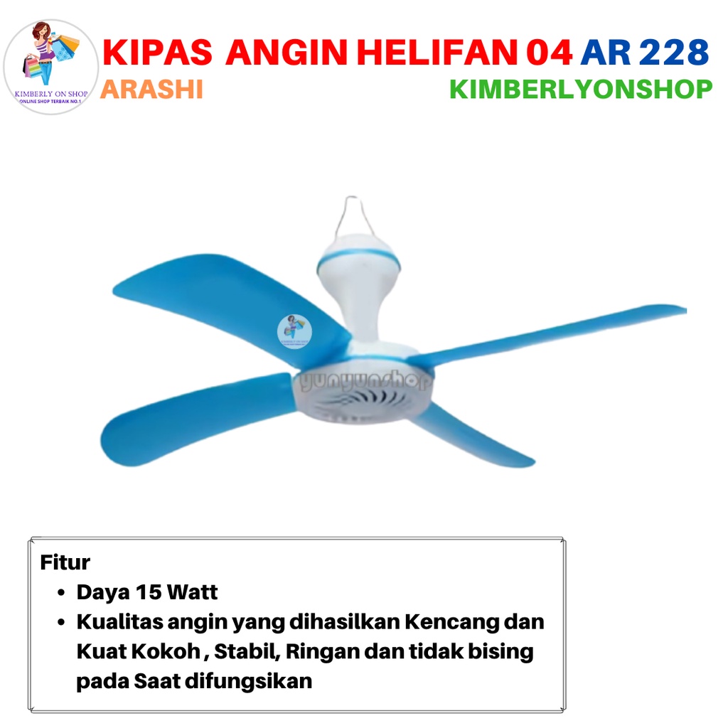 Kipas Angin Gantung Helifan 04 15 Watt AR 228 Arashi