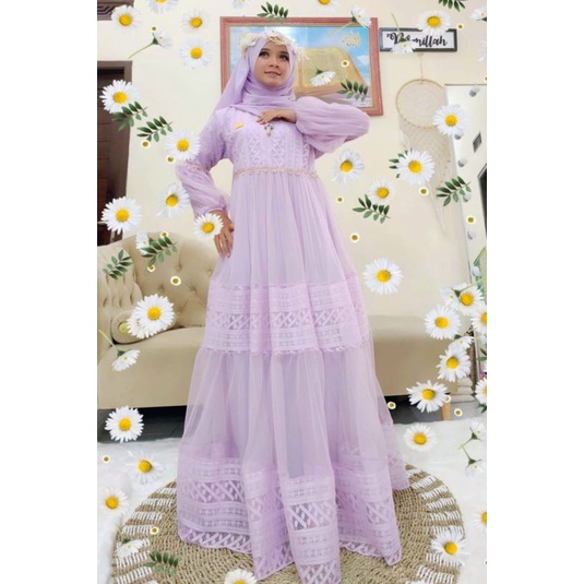 princess dress arin tulle brokat original ir hijab by irma eve / gamis brukat  by Irma eve / dress a