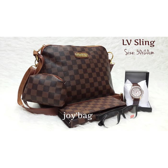 Tas Lokal/Tas Murah/Paketan Tas Murah/Paket 3in1 LV Sling Oval