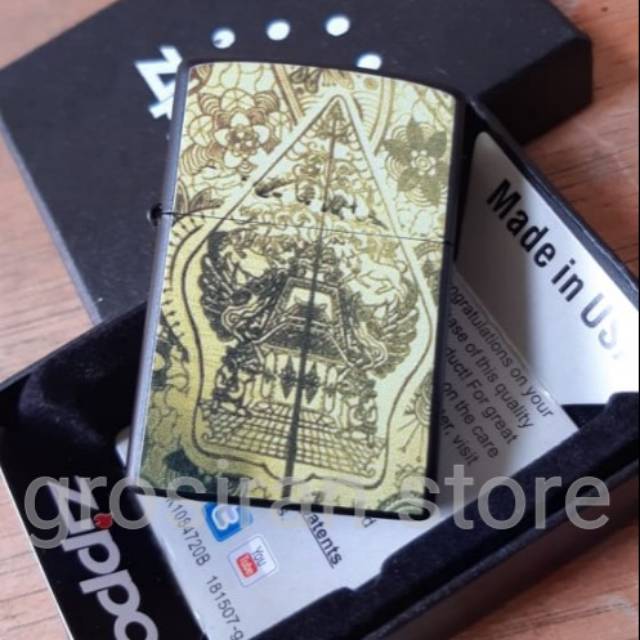 Zippo wayang custom logo tulisan nama kado print batik