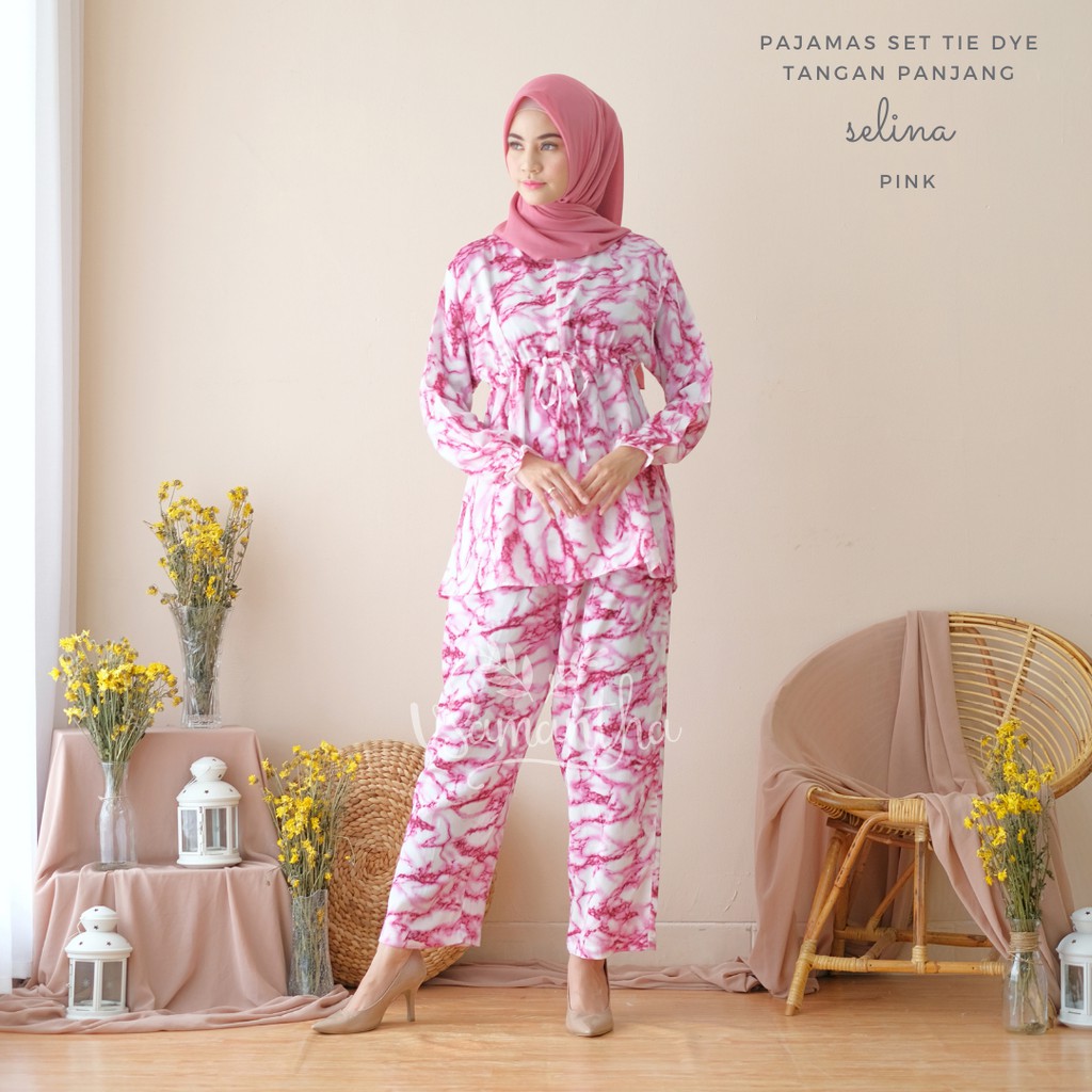 

vSamantha - Pajamas Set / Piyama Set Tie Dye Muslim Busui Friendly - Tangan Panjang