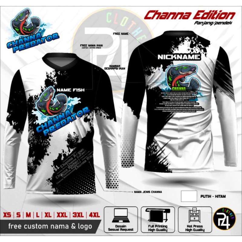 jersey channa predator baju kaos ikan channa kaos mancing