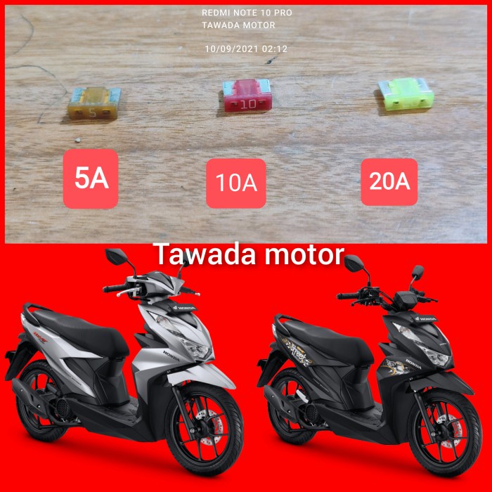 PAKET ISI 3PCS FUSE SIKRING HONDA BEAT NEW BEAT STREET NEW K1A 2021