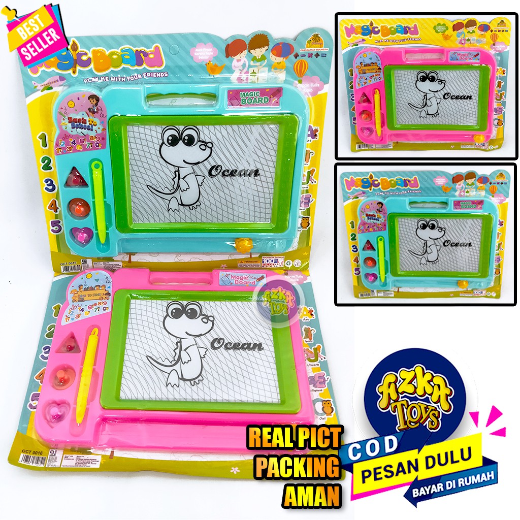 

( BISA COD ) Mainan Anak Papan Tulis Ajaib Magic Drawing Board Set MC029