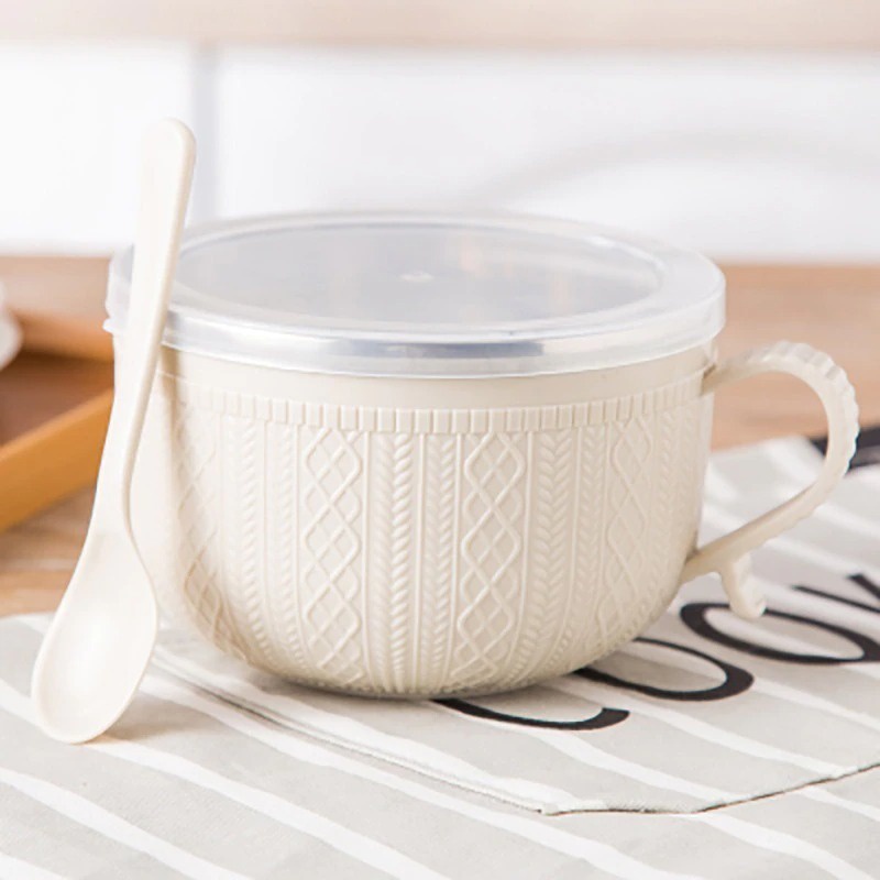 OCTN Mangkok Double Layer Stainless Steel 14 cm with Lid and Spoon - X36
