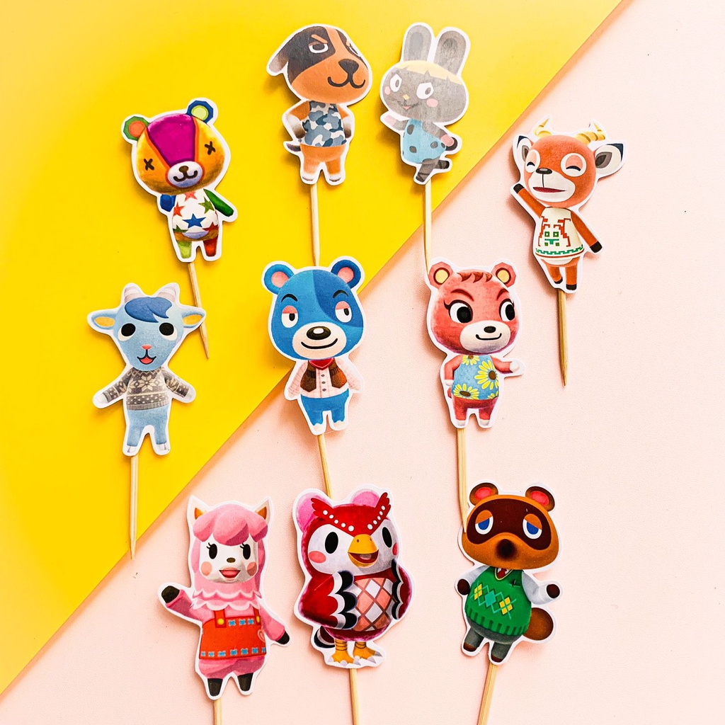 Topper Cupcake Birthday / Hiasan Kue Ulang Tahun - Animal Crossing