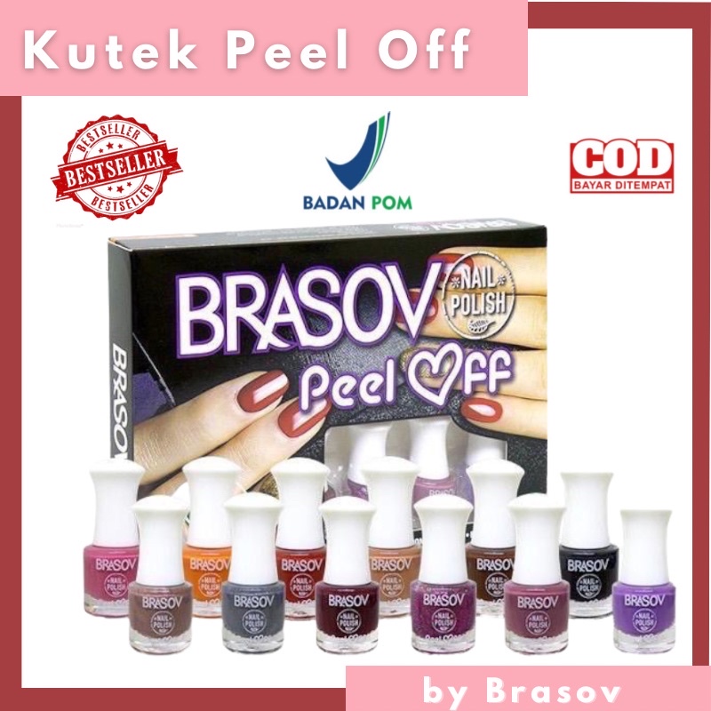 Brasov Nail Polish Peel Off HALAL / Peel Off Nail / Kutek Kuku Bisa untuk sholat