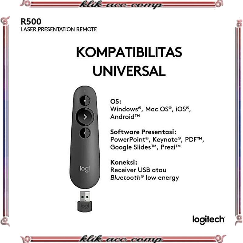 Logitech R500 Laser Presentation Remote - Logitech R 500 laser Pointer