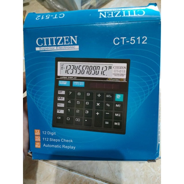 

Kalkulator 12 Digit Calculator Alat Hitung Citizen Type CT512