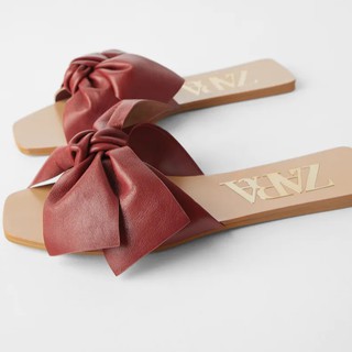  Zara  Flat Sandal  with Bow 751 Shopee Indonesia