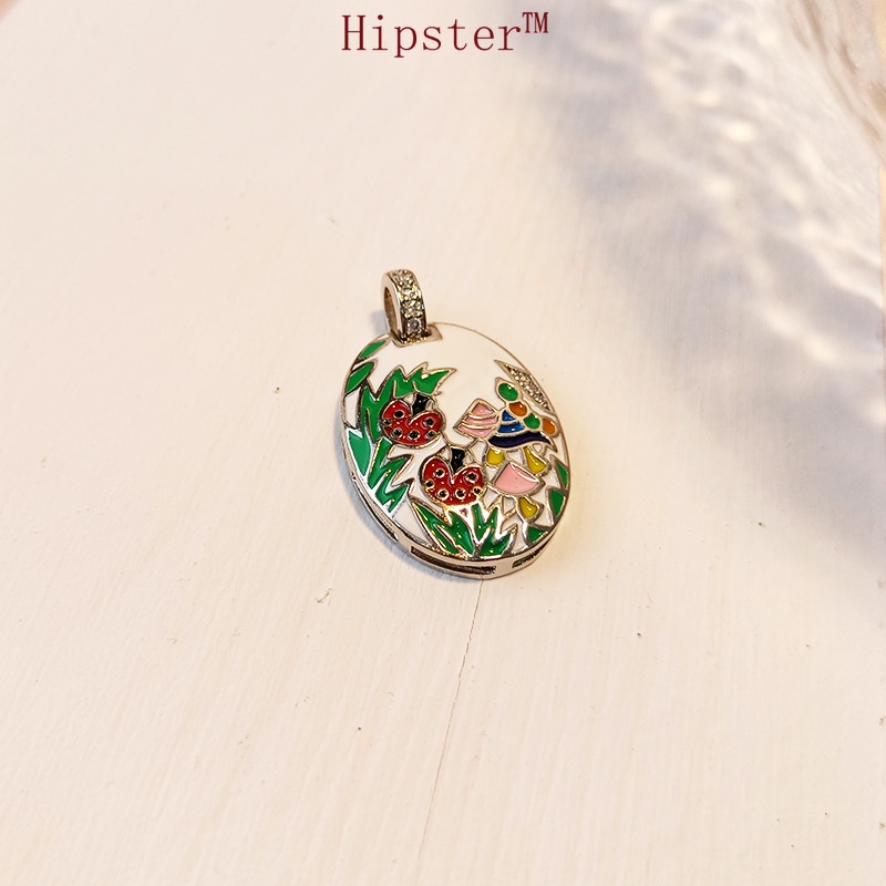 Hot Sale Funny Cute Cartoon Flower and Grass Colorful Enamel Pendant Necklace