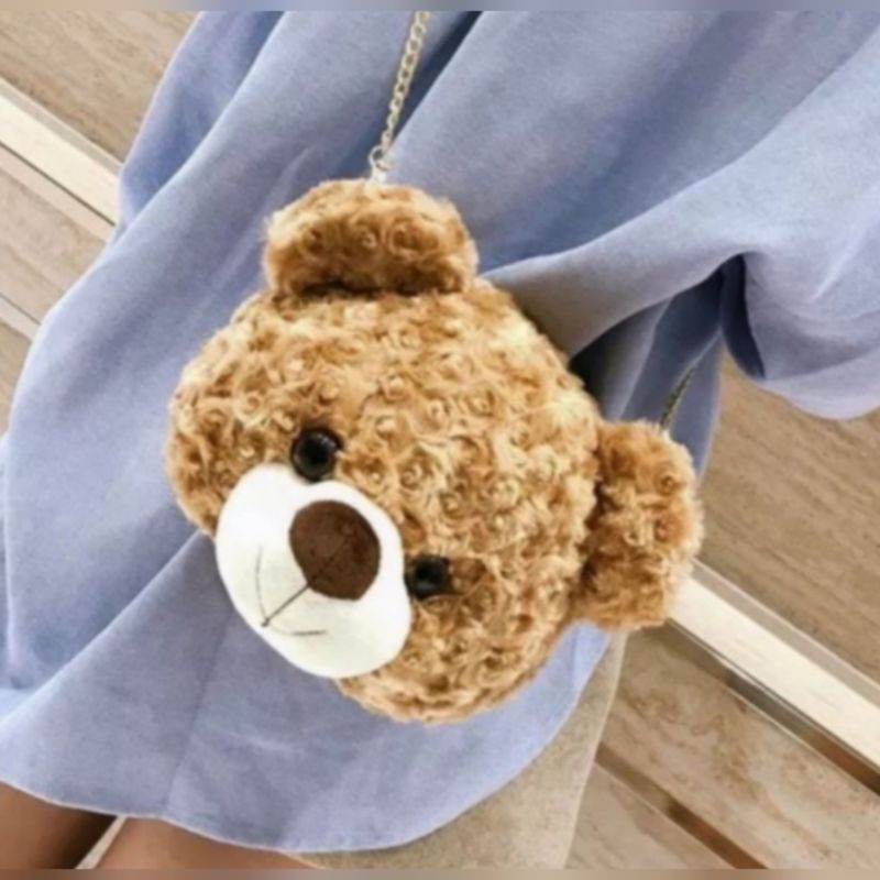tas selempang wanita baru bulu bulu ll tas selempang BULU BULU Tedy Bear