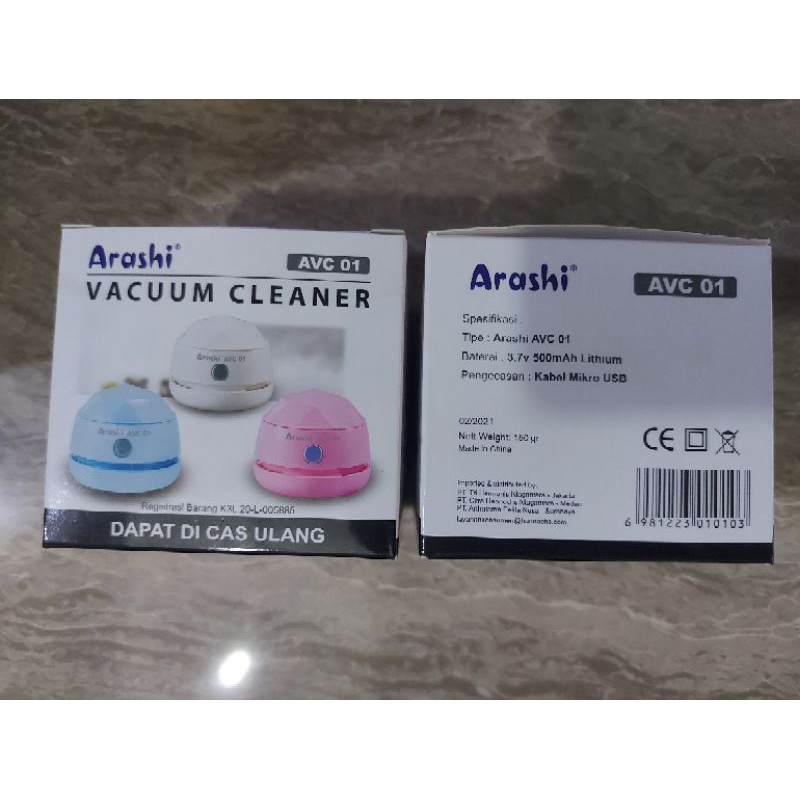 Portable Vacuum Cleaner Arashi AVC 01/ Mini Vacum Cleaner/ Pembersih Debu/ Penyedot Debu Portable