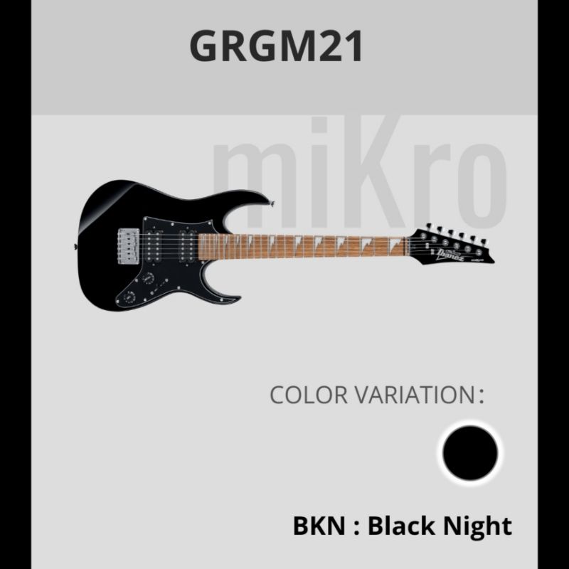 GITAR IBANEZ GRGM21 BKN - GIO MIKRO BLACK NIGHT