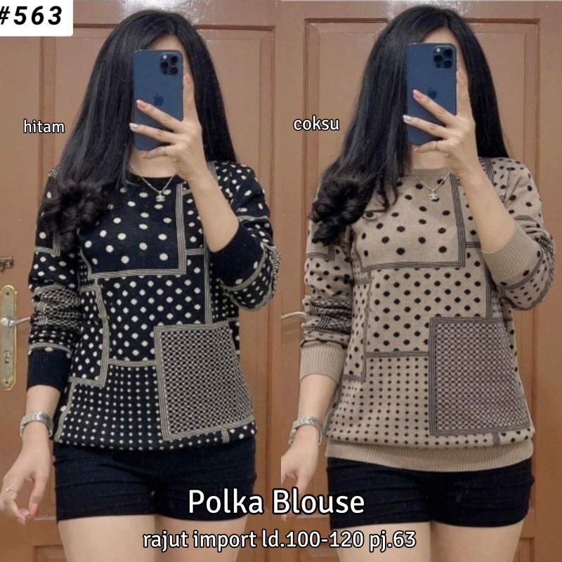 polka rajut import/blouse rajut import/kaos rajut import