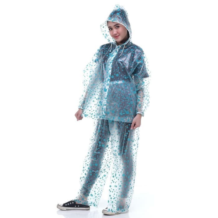 JAS HUJAN SETELAN POLKADOT JAKET CELANA MARBLE 69130 RAINCITY