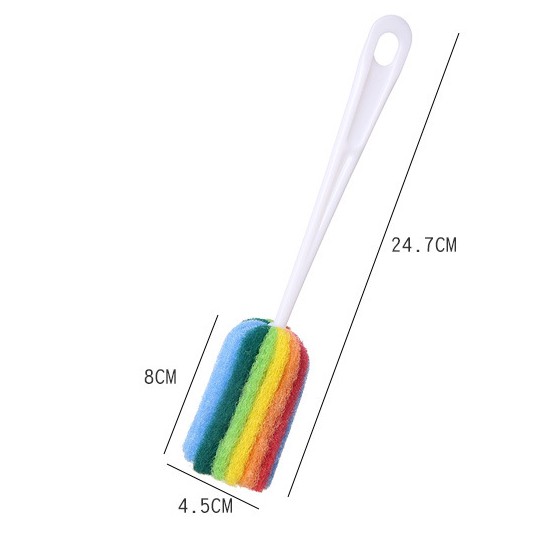 AS1730 Sikat Pembersih Botol Gelas Rainbow Serbaguna / Spons Cuci Rainbow Pelangi Serbaguna