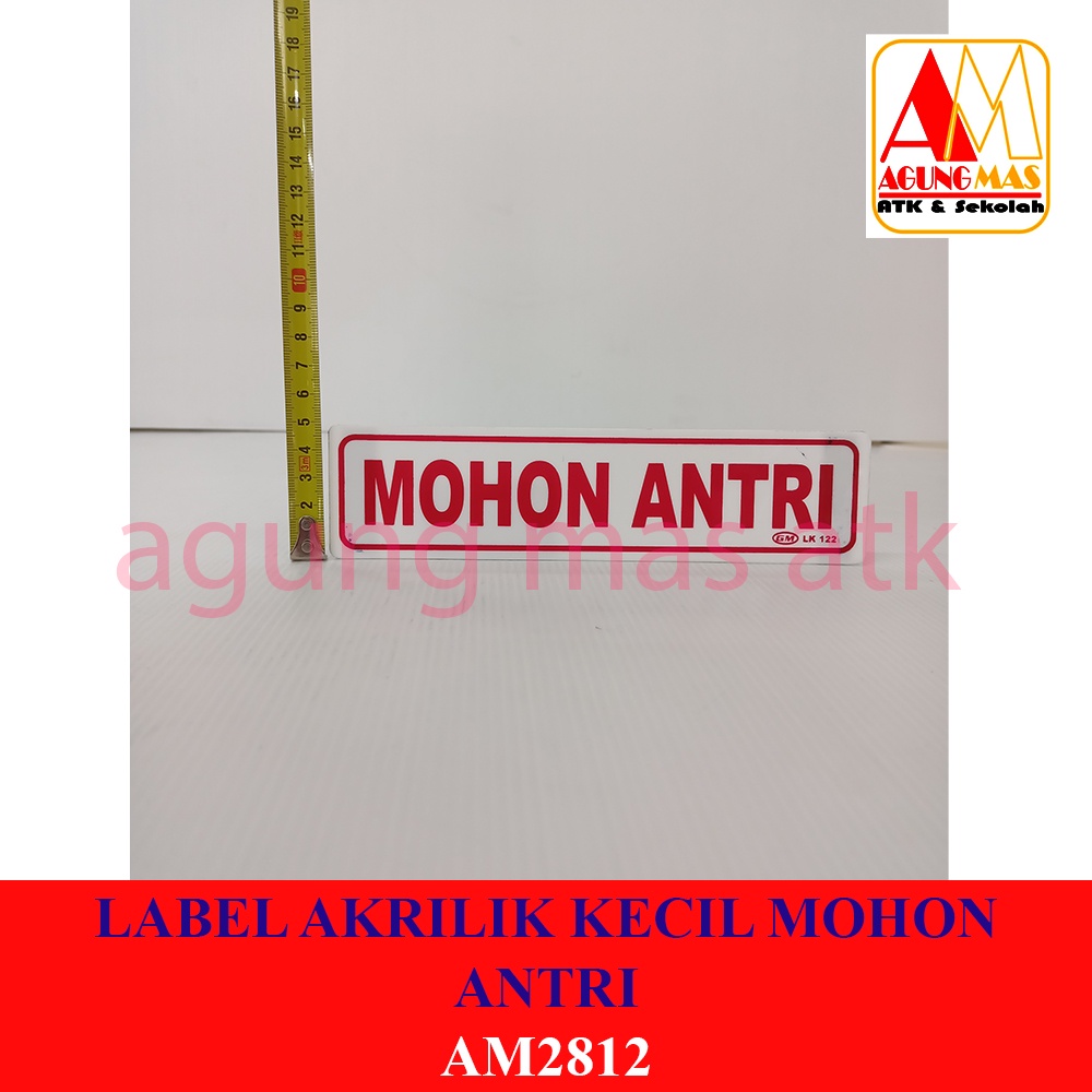 

LABEL AKRILIK KECIL MOHON ANTRI