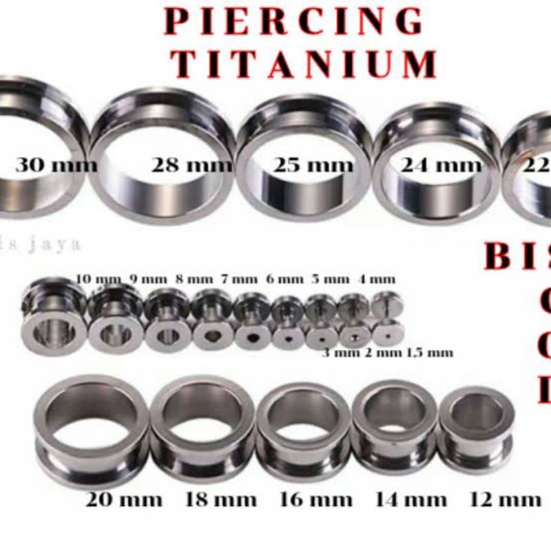 PIERCING TITANIUM SILVER / EAR PLUG ANTI KARAT