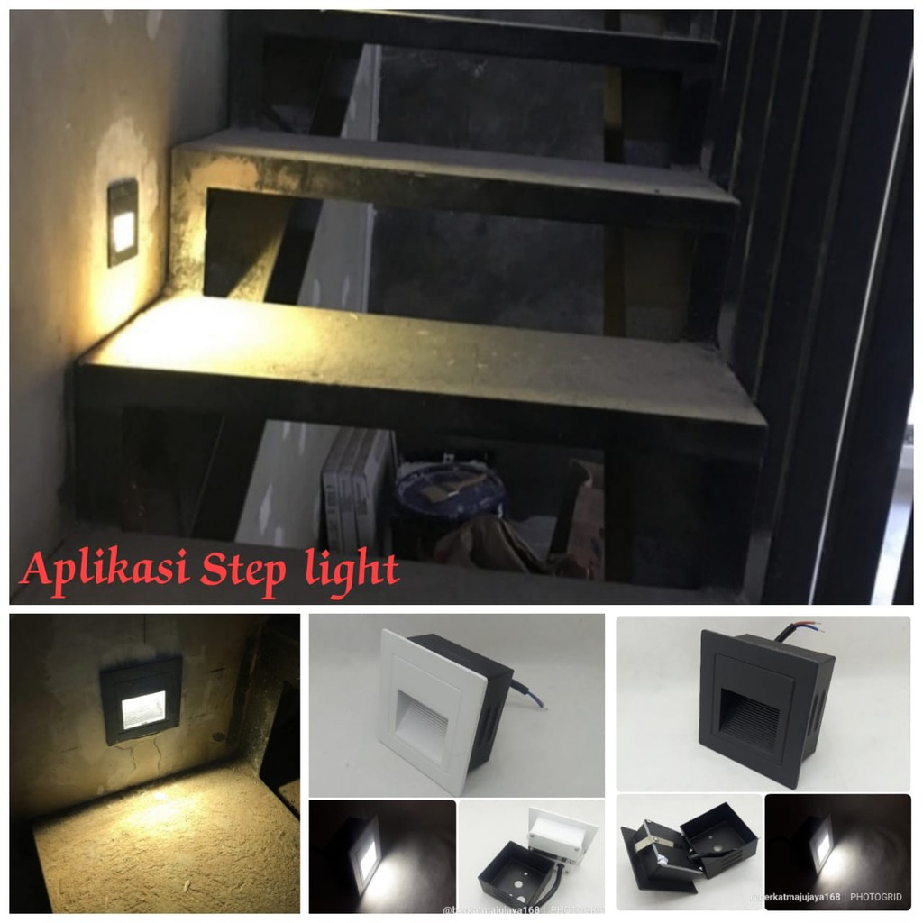 LAMPU TANGGA, STEP LIGHT, LAMPU TANGGA DINDING, LAMPU LED, LAMPU TANAM, LED STEP LIGHT, 3WATT