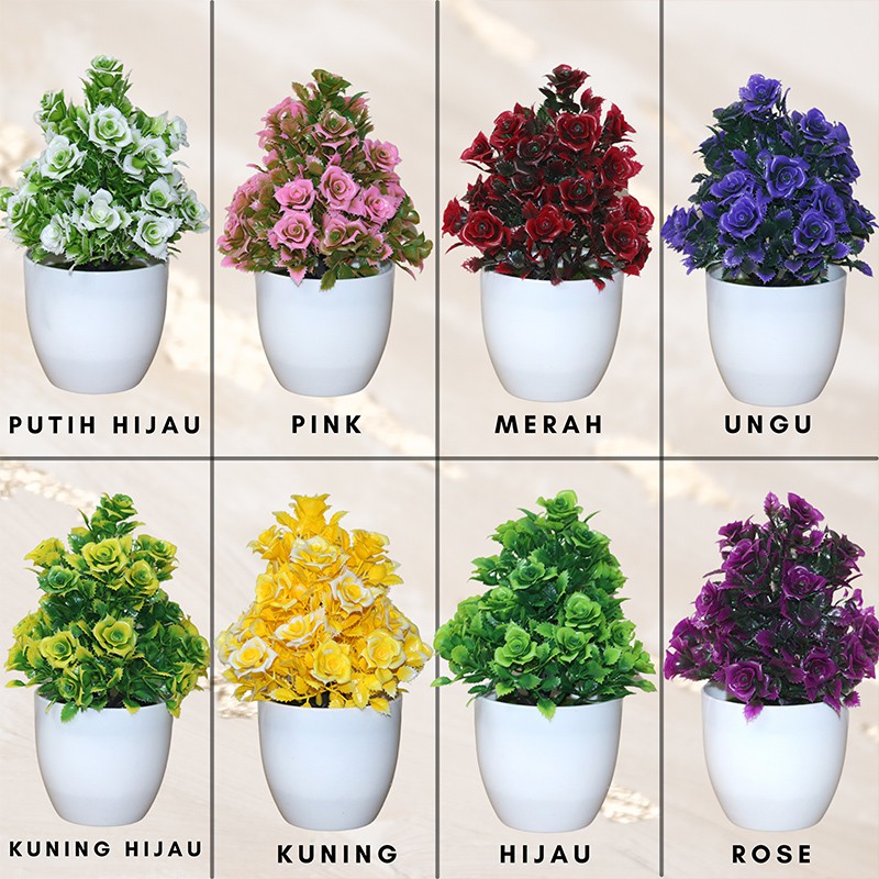 Tanaman Bunga Dekorasi Tanaman Hias Artifisial Pot Bunga Plastik Murah Import Pajangan Dekorasi Ruang Tamu PBP28 / PBP29 / PBP30-PBP 28