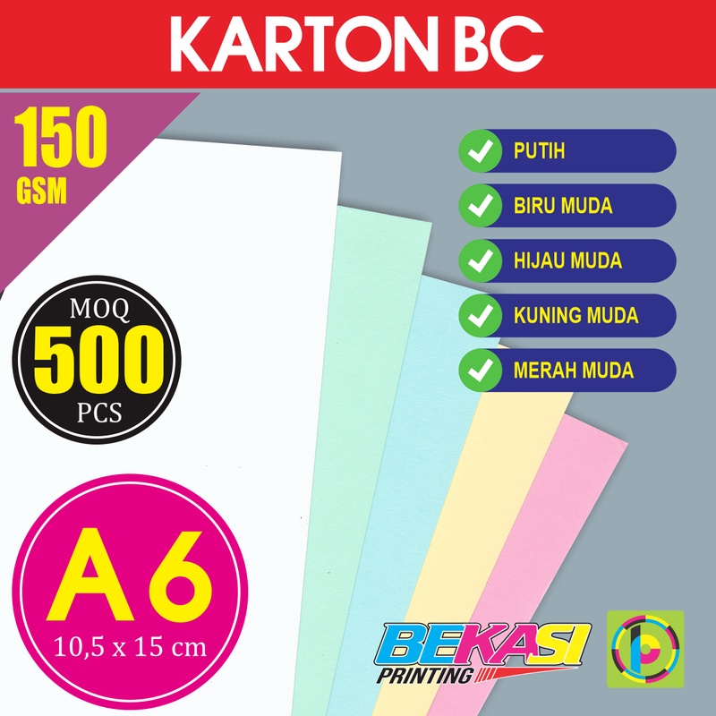 

Kertas Briefcard Brief Card BC 150 GSM Ukuran A6 10.5x14.8 cm isi 500 Lbr