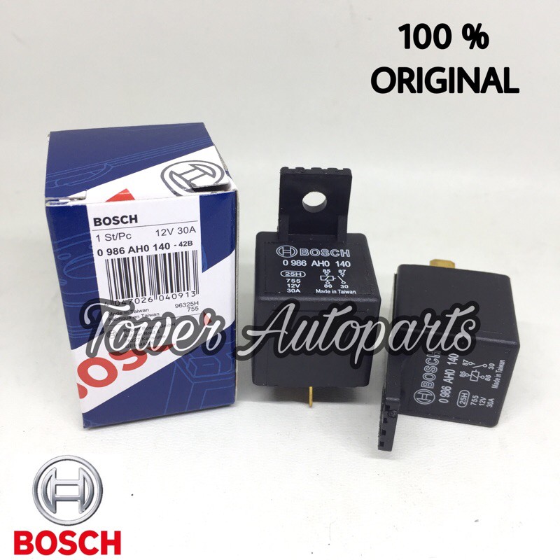 Relay Bosch / Rellay / Riley / Rilei Bosch 12 Volt 4 Kaki / Pin Original