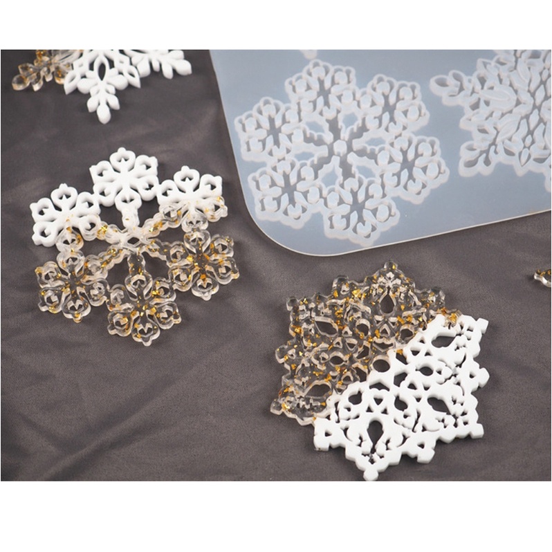 SIY  Snowflake Coaster Mold 4 inch Coaster Silicone Mold DIY Geode Coaster Mould Tool