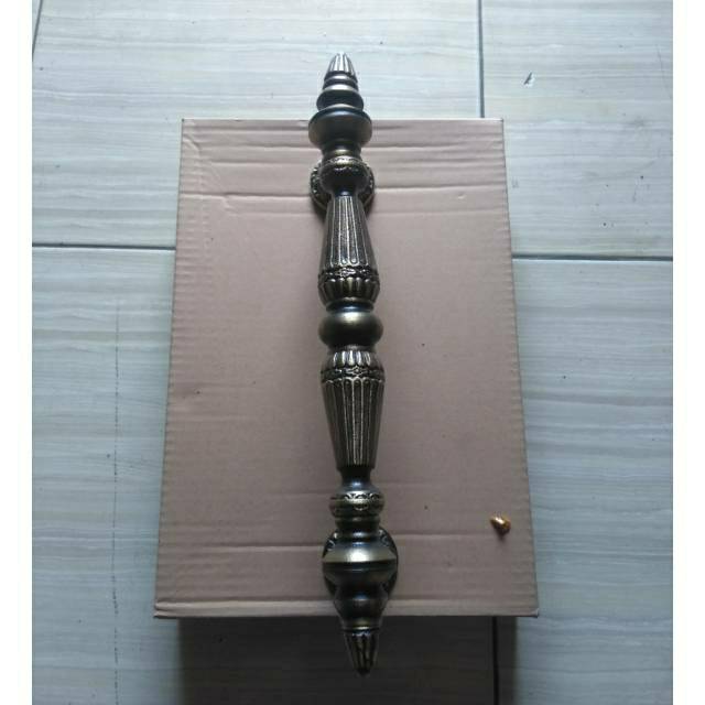 Handle Pintu / Gagang Pintu Rumah Kuningan Motif Menara 38cm