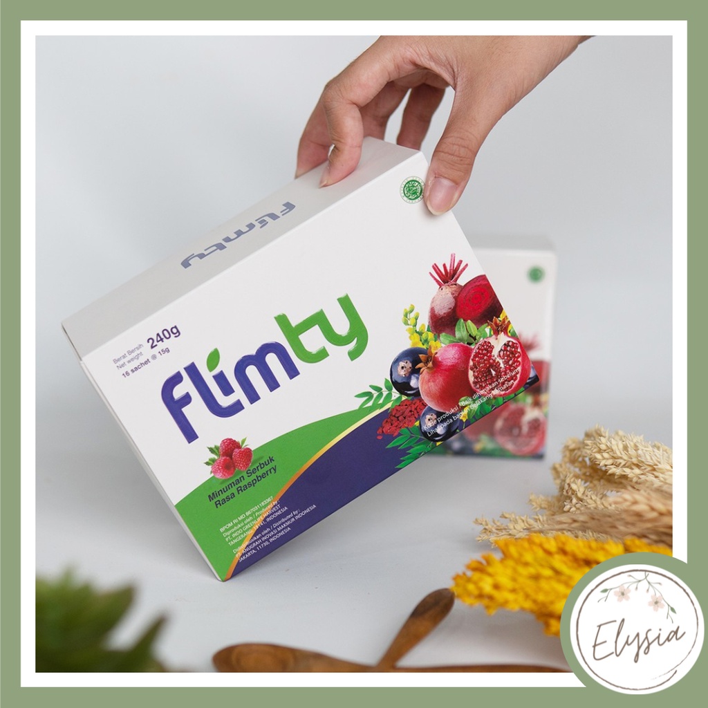 Flimty Fiber | Detox | Antidioksidan Rasa Raspberry - 1 box isi 16 Sachet