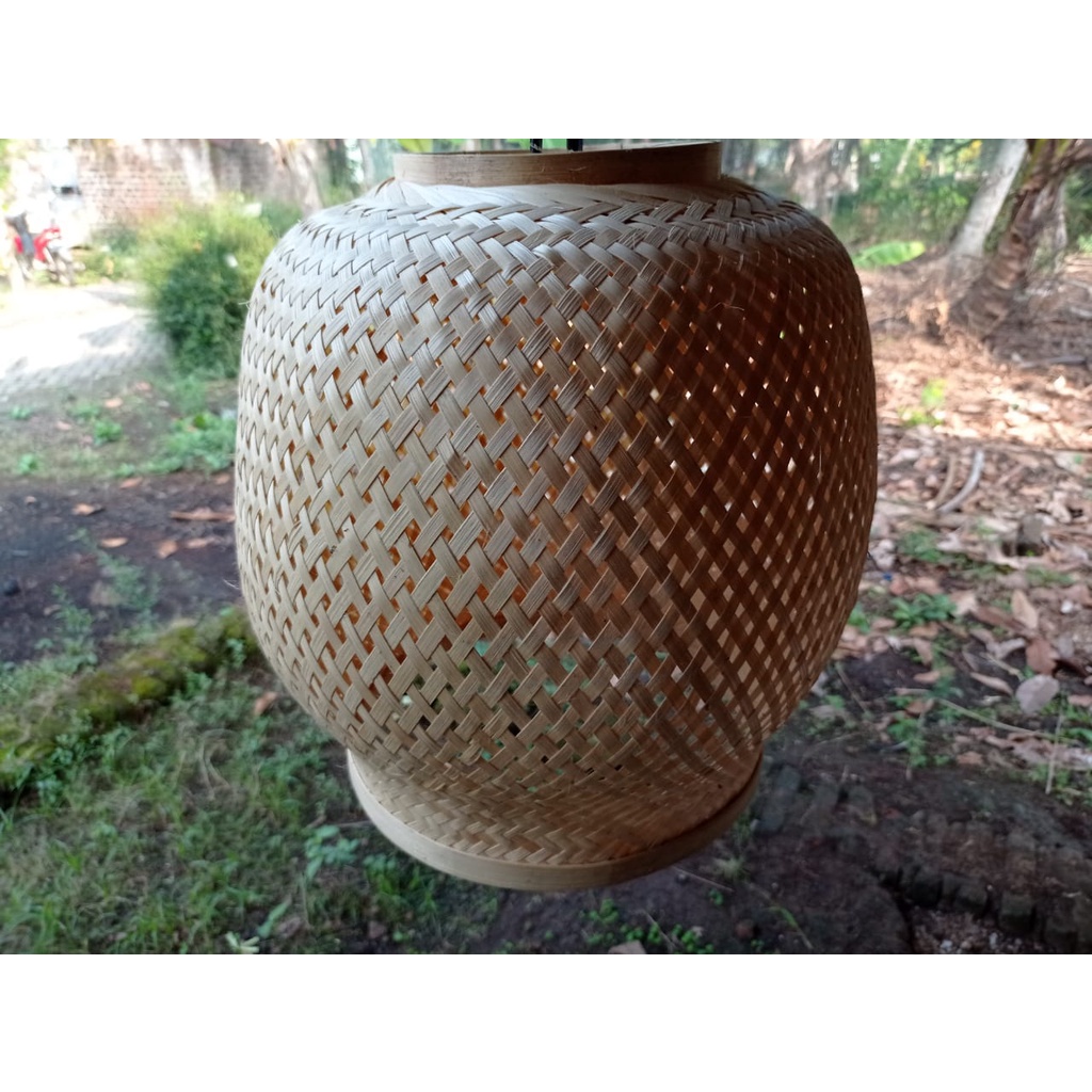 Kap Lampu Gantung Bambu Bulat Gentong
