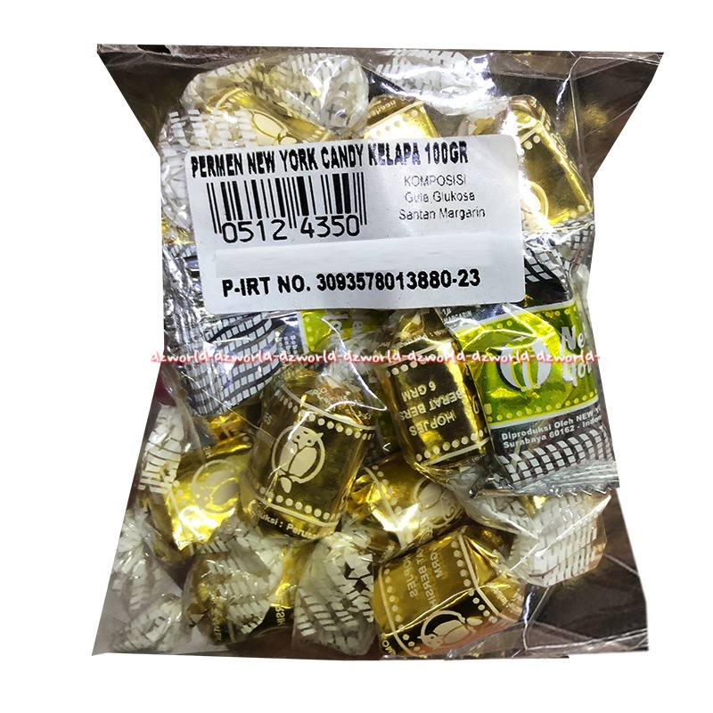 New York 100gr Candy Coconut Permen Kelapa Newyork NY Cocconut Candies Bungkus Emas Gold Golden