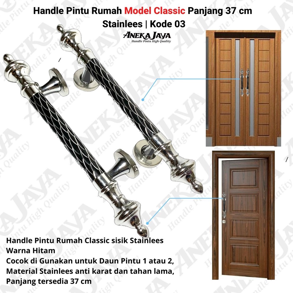 2 Gagang Pintu Rumah Panjang 37 cm Set Kunci Tarikan Pegangan Handle Terbaru Minimalis Murah Elegan Awet