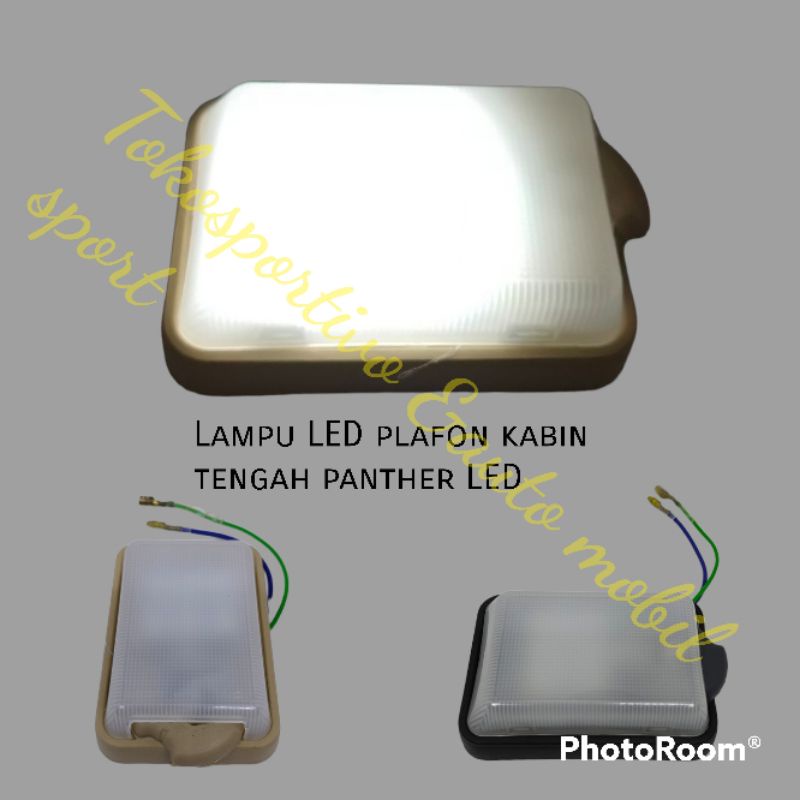 LAMPU LED PLAFON LAMPI KABIN INTERIOR TENGAH MOBIL PANTHER LED HITAM CREAM