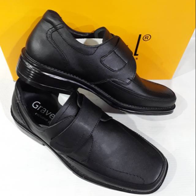 Sepatu pantofel perekat/rempel GRAVEL original kulit cibaduyut