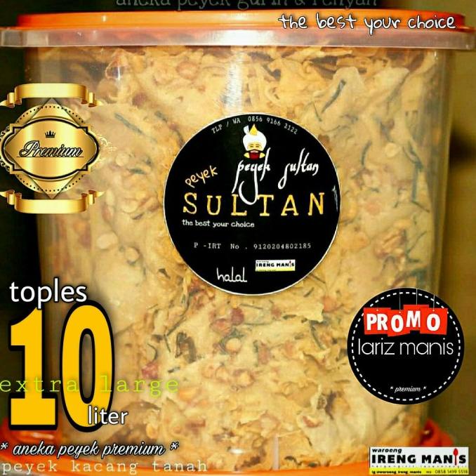 

peyek kacang/rebon/teri medan/kacangijo/mede/cabe toples 10 liter - mede cabe ---Terbaru---