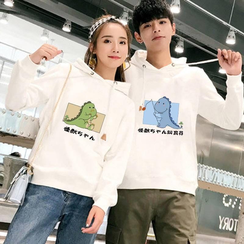 MYSTIQUE.ID-HOODIE COUPLE DINOSAURUS LUCU DAN AESTHETIC