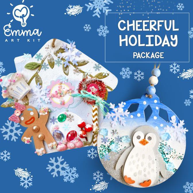 

Terbaru! Cheerful Holiday: Two Christmas Art Kits In A Box (W/ Paint And Brush) Murah