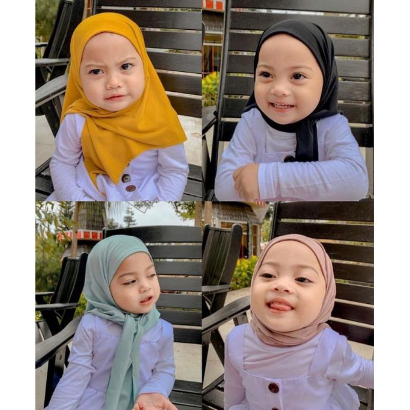 HIJAB ANAK 0-8THN JERSEY PREMIUM / HIJAB ANAK INSTANT SEGITIGA