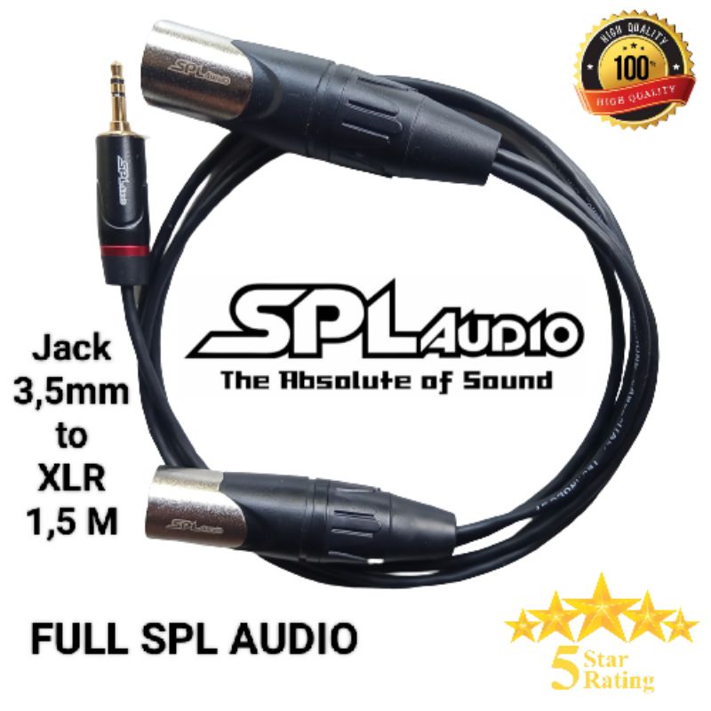 Kabel jack 3,5mm to XLR Panjang 1,5 Meter Siap pakai -Jack Hp ke mixer High Quality-