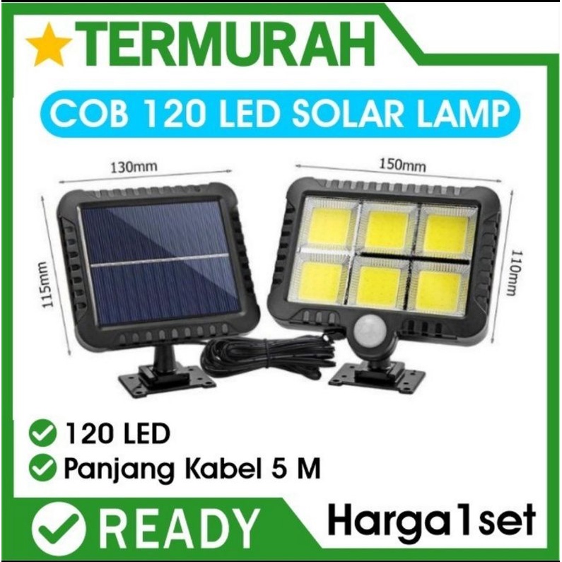 Lampu Taman Lampu Solar 120 LED SMD Tenaga Surya Sorot Sensor Gerak panel