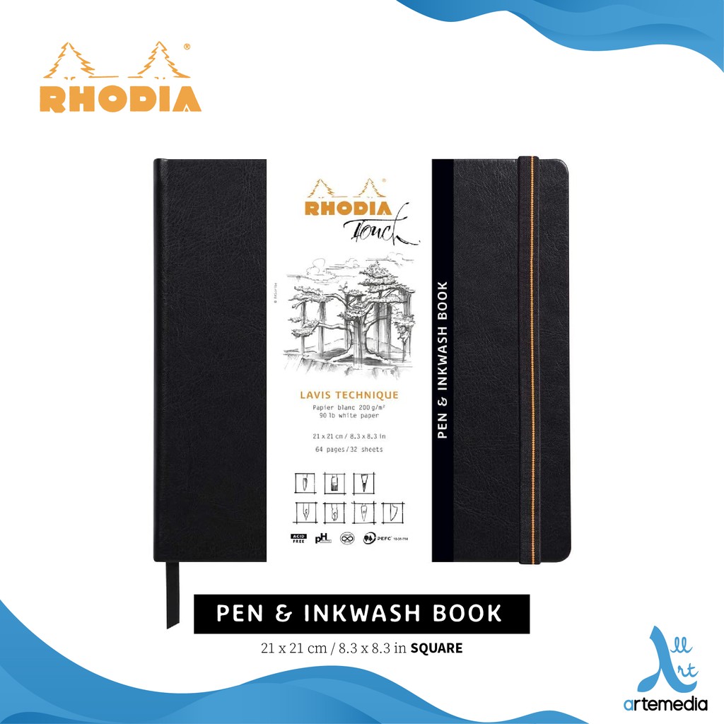 

Rhodia Touch Lavis Tech Pen Inkwash Sketchbook Buku Gambar Sketsa