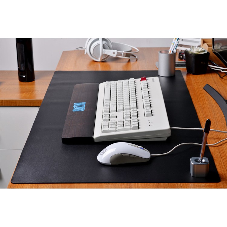 Mall Office Keyboard Mouse Pad XL Desk Mat Bahan Kulit 40 x 80cm - Black