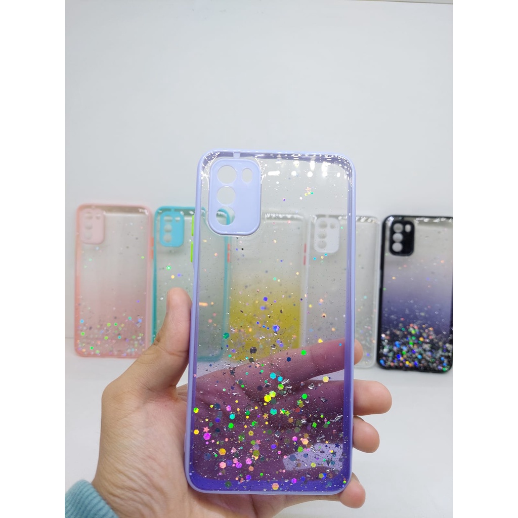 Bumper Glitter Bling Hard Case Xiaomi Poco M3 X3 X3 Pro Pelindung Kamera